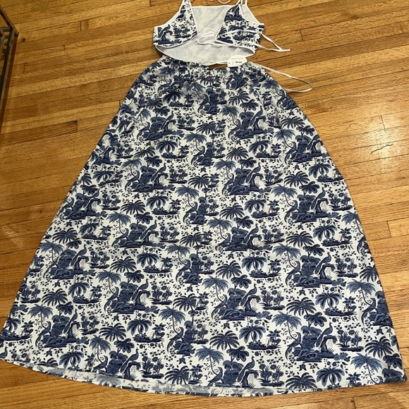 STAUD MYLA DRESS IN BLUE TOILE NWT - Picture 11 of 17